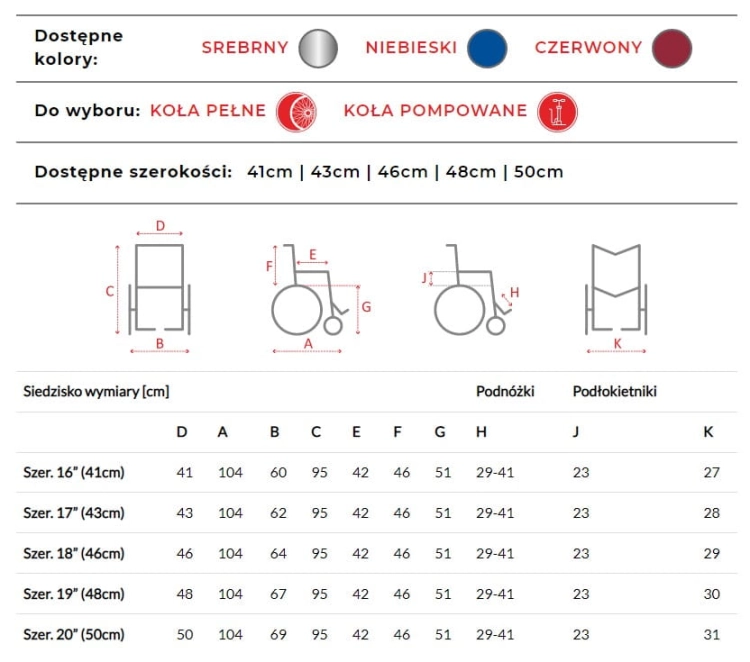 Wózek inwalidzki aluminiowy ERGONOMIC AR-300