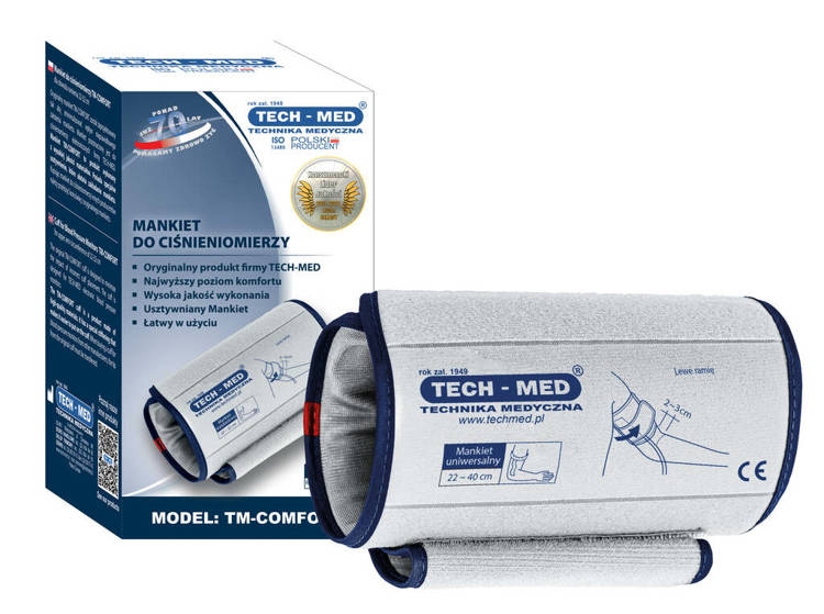 Mankiet do ciśnieniomierzy TECH-MED - usztywniany 22-40 cm