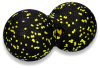Podwójna piłeczka do masażu yellowMASSAGE Ball, EPP, czarno-żółta 8cm