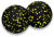 Podwójna piłeczka do masażu yellowMASSAGE Ball, EPP, czarno-żółta 8cm