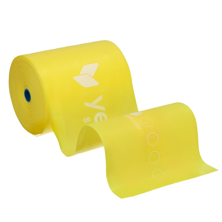 Taśma do ćwiczeń yellowFLAT Band TPE, żółta. Opór 1-2 kg