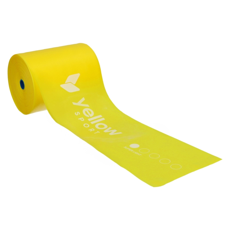 Taśma do ćwiczeń yellowFLAT Band TPE, żółta. Opór 1-2 kg