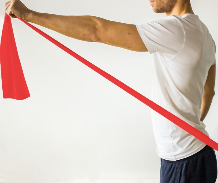 Taśma do ćwiczeń yellowFLAT Band TPE, czerwona. Opór 2-4 kg