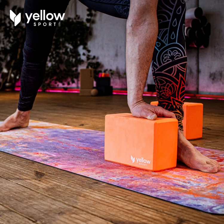 Kostka do jogi yellowBLOCK Yoga EVA, pomarańczowa - akcesoria do jogi