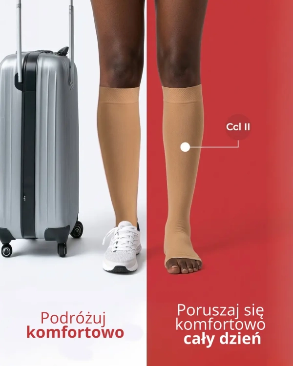 Podkolanówki przeciw żylakom bez palców II klasa ucisku Variteks 912