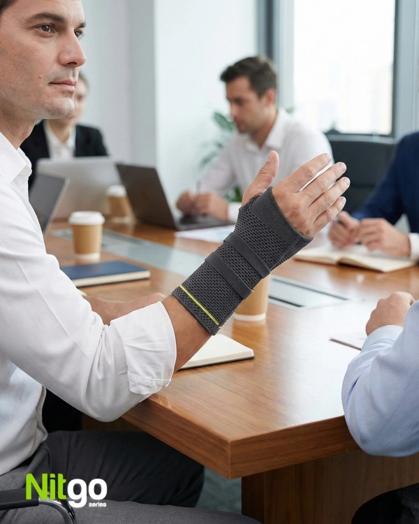 Tkaninowa opaska na nadgarstek z anatomiczną szyną