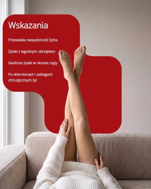 Długie pończochy przeciw żylakom II klasa ucisku Variteks 911