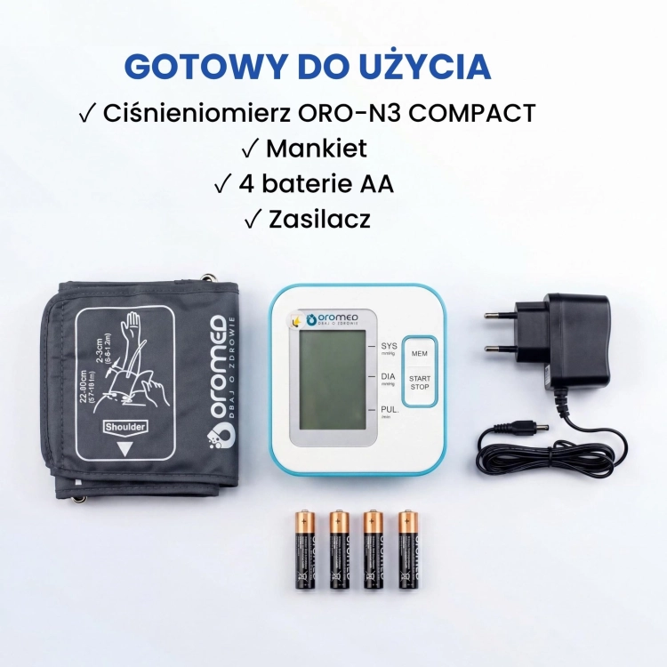 Ciśnieniomierz automatyczny naramienny ORO-N3 BASIC+ZASILACZ