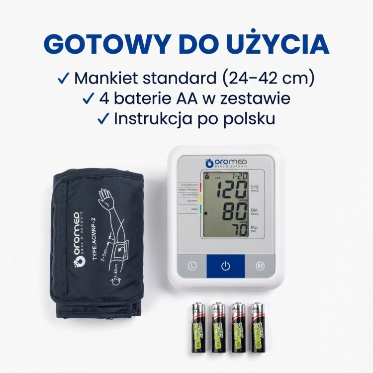 Ciśnieniomierz elektroniczny naramienny z zasilaczem Oromed ORO-N1 BASIC