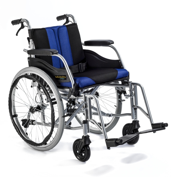 Lekki wózek inwalidzki z łamanym oparciem i odpinaną tapicerką Premium-Tim